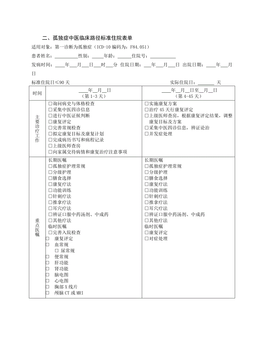 康复科 孤独症中医临床路径（试行版2017）_第3页