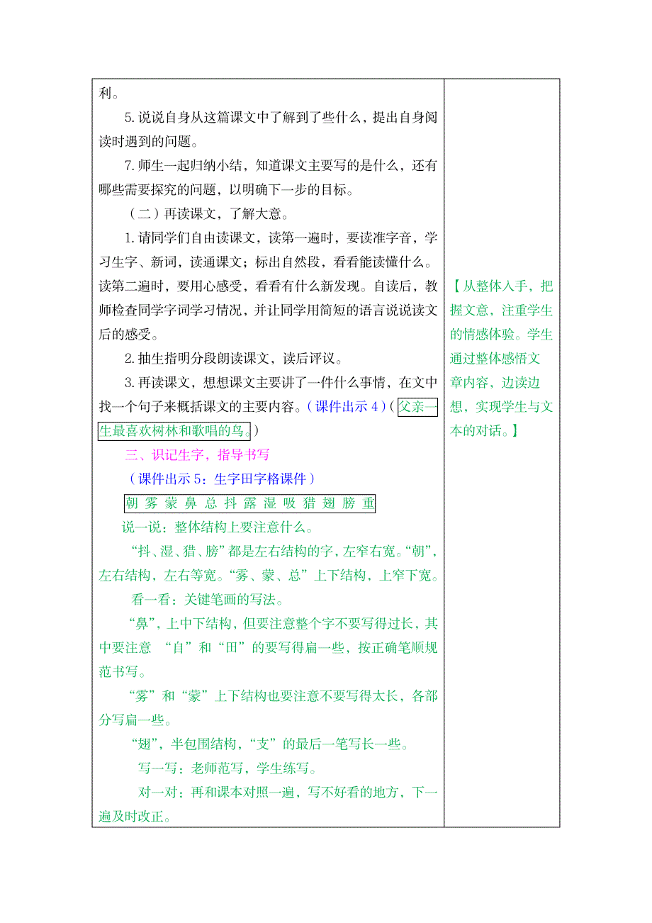 2023年2021秋最新部编版三年级语文上册22 父亲、树林和鸟_第3页