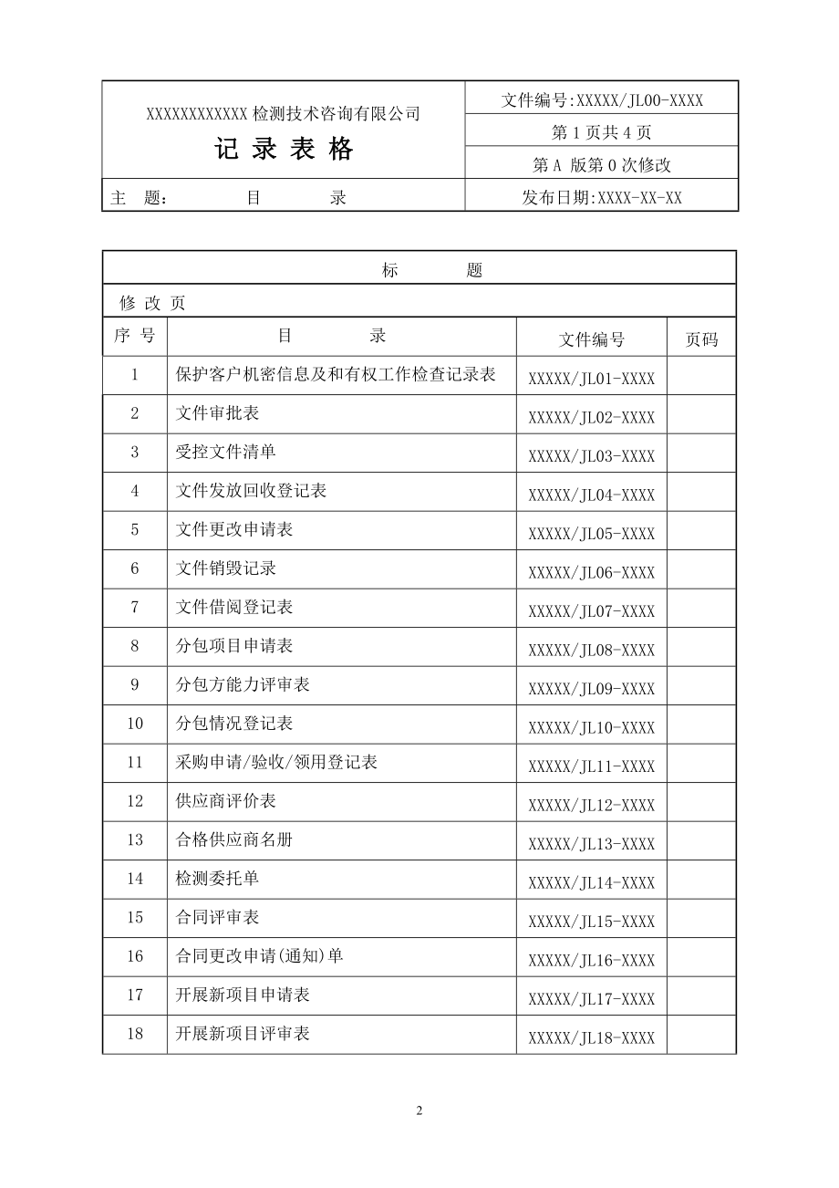 检测技术公司记录表格.doc_第2页