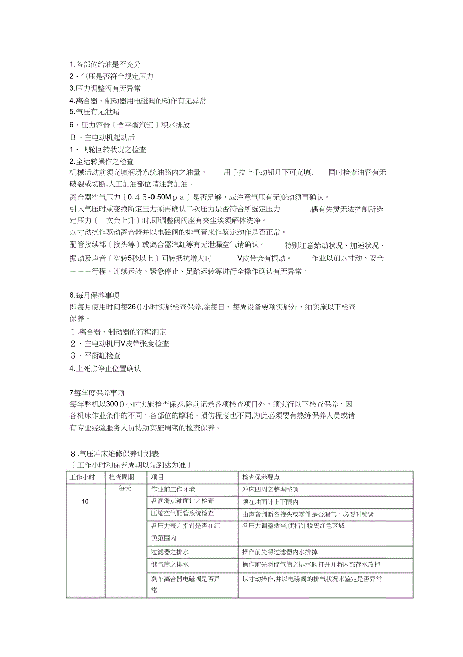 冲床保养计划_第2页