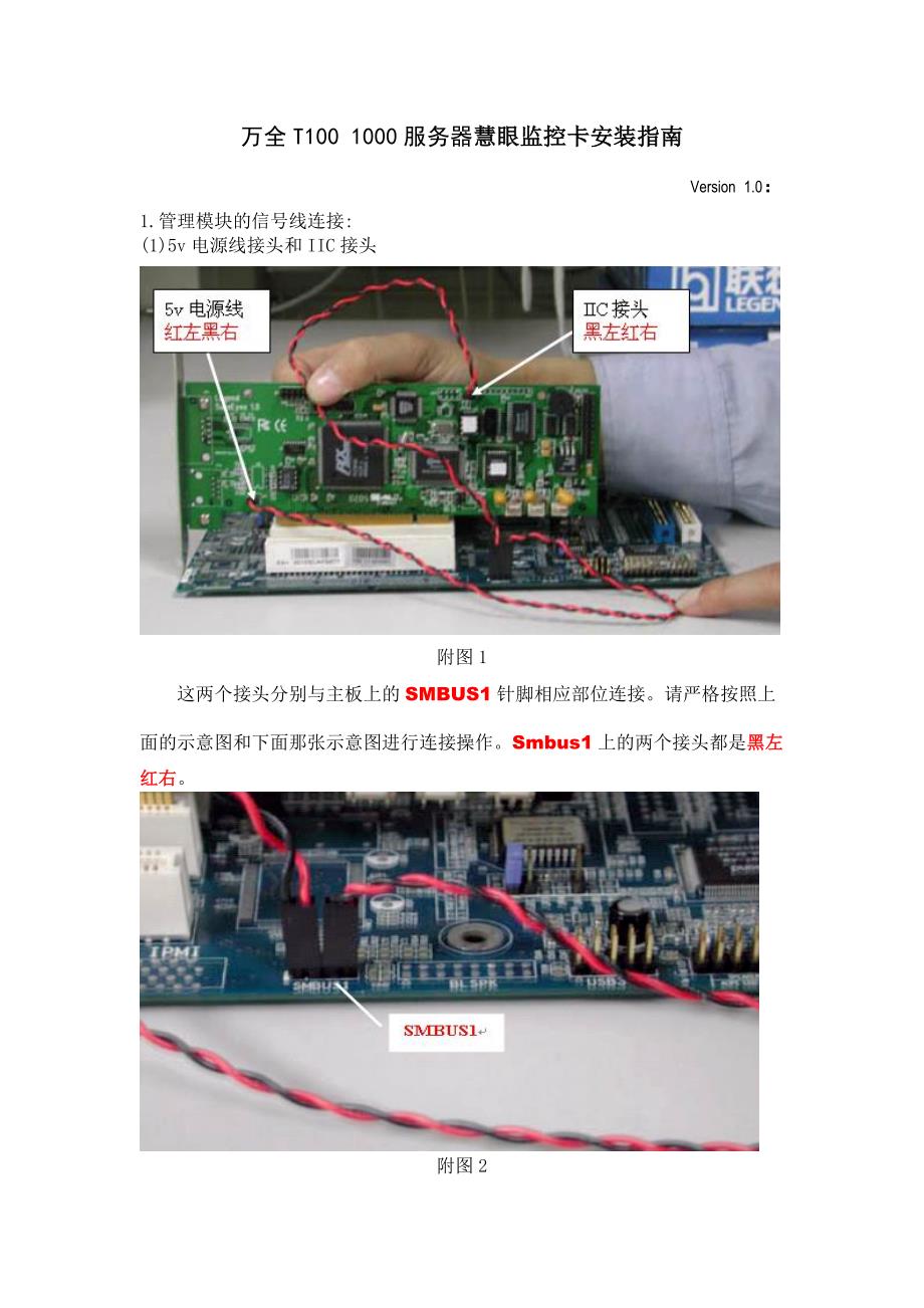 万全T1001000服务器慧眼监控卡安装指南_第1页