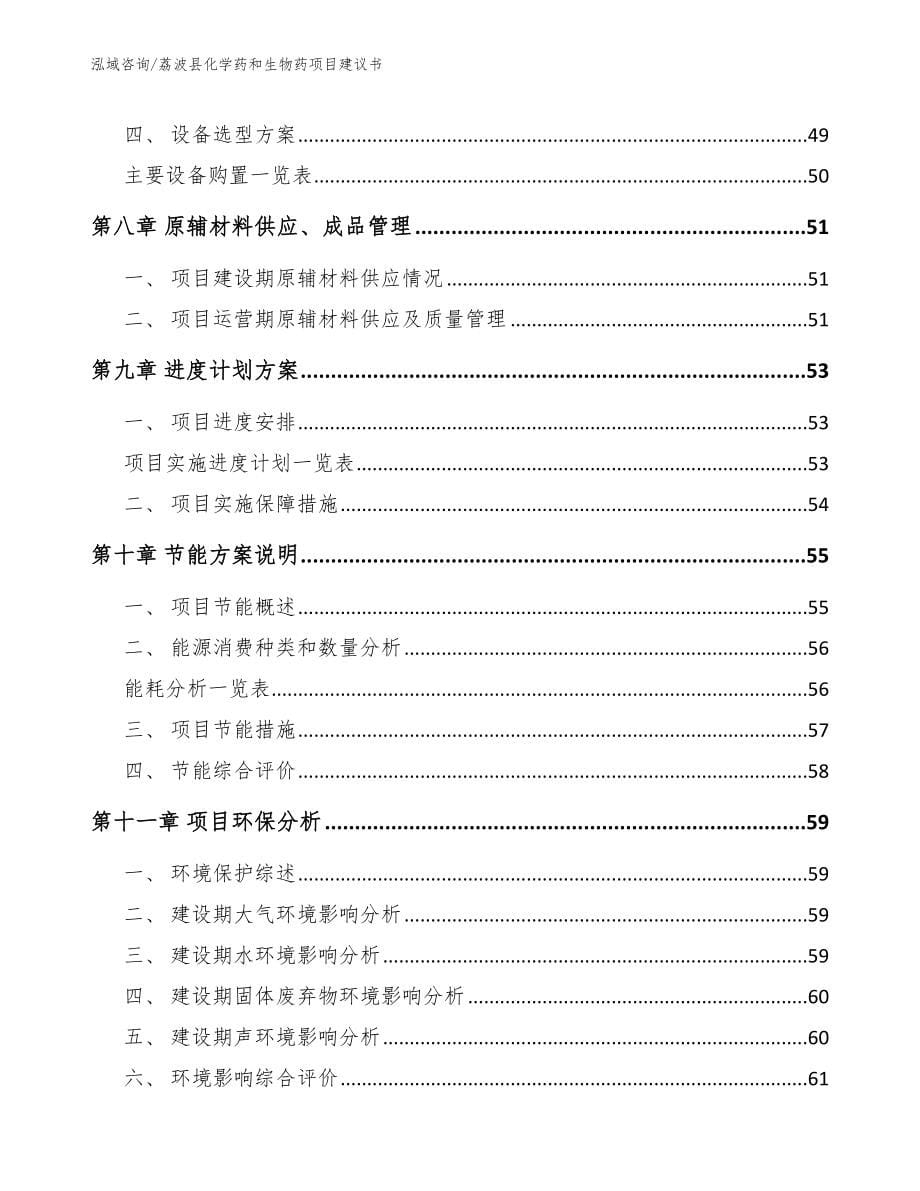 荔波县化学药和生物药项目建议书_第5页