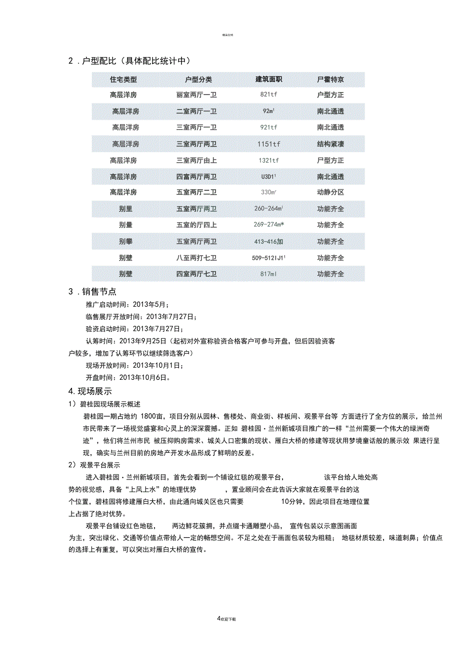 兰州碧桂园项目调研报告_第4页