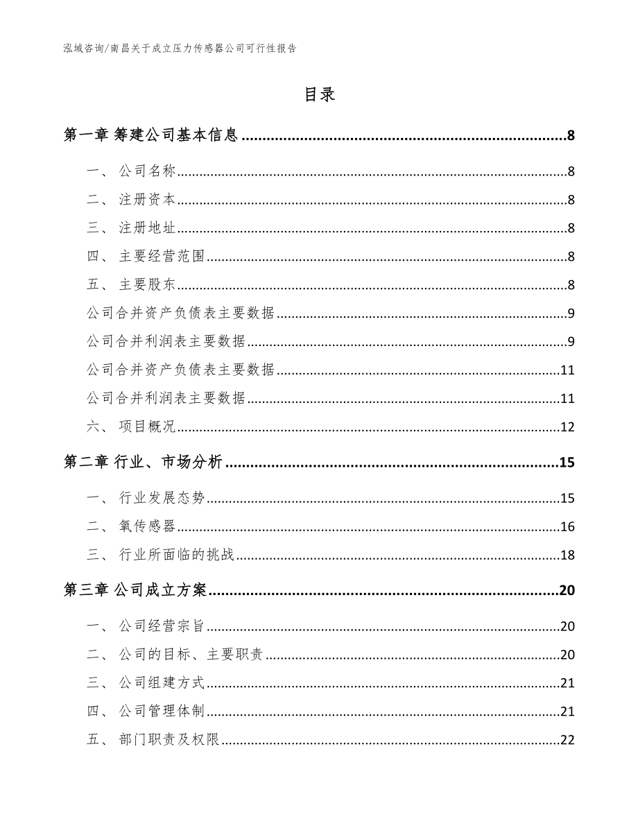 南昌关于成立压力传感器公司可行性报告（参考模板）_第2页