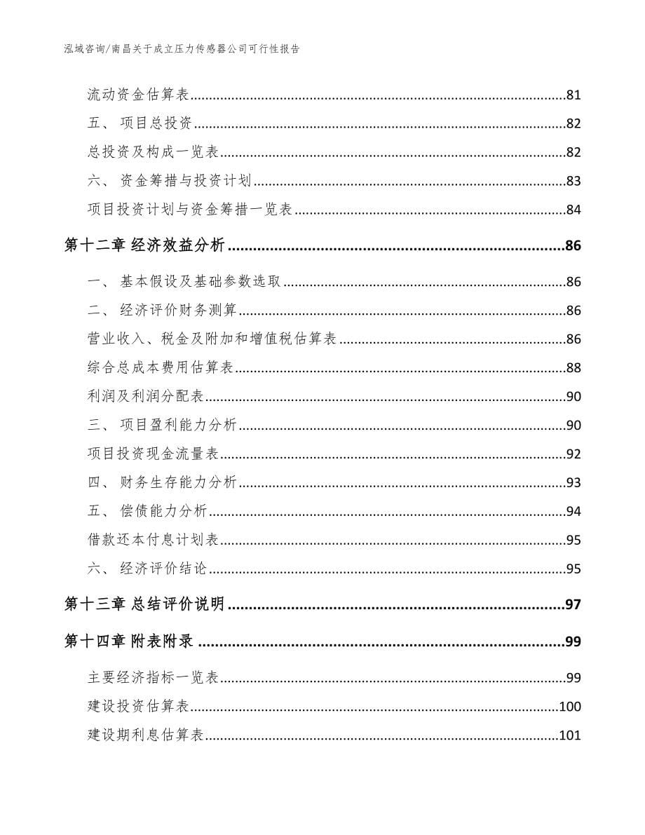 南昌关于成立压力传感器公司可行性报告（参考模板）_第5页