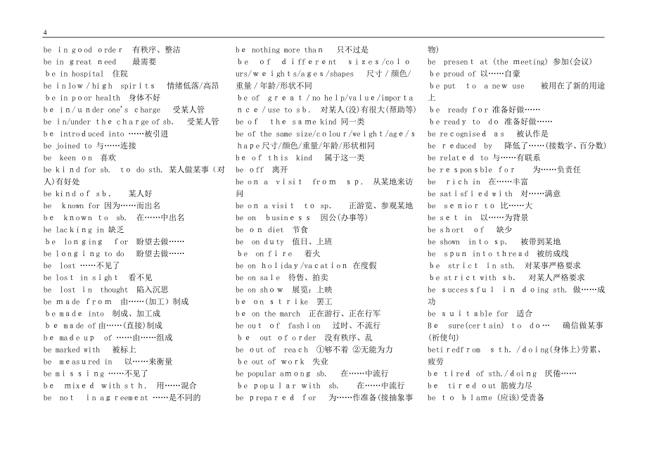 高中英语词组、固定搭配大总结试卷教案.doc_第4页