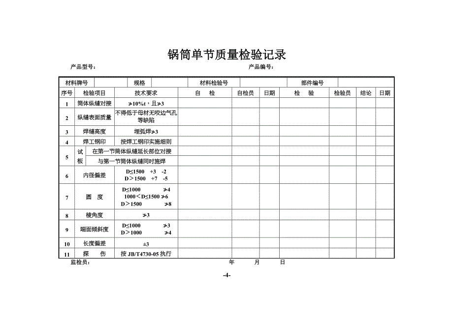 锅炉生产检查记录表_第4页