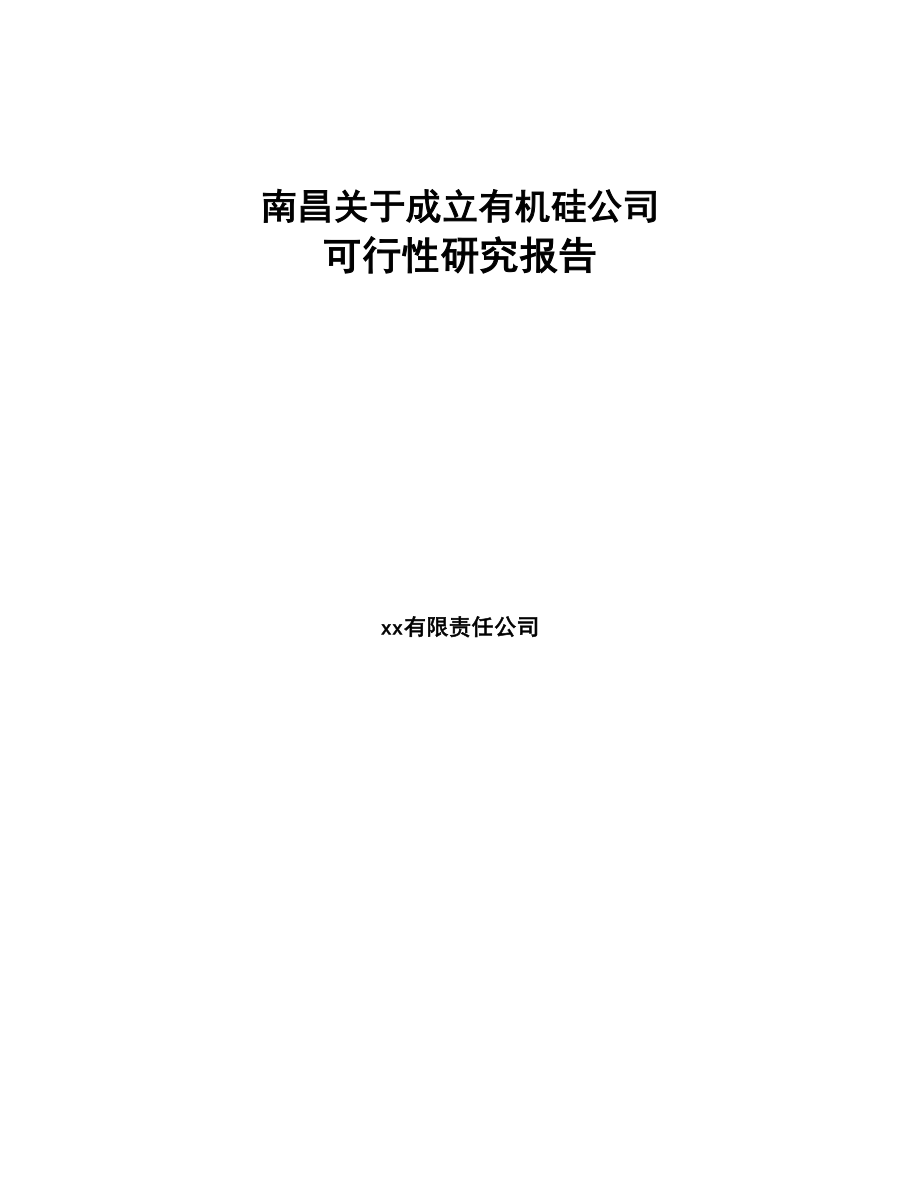 南昌关于成立有机硅公司可行性研究报告(DOC 108页)_第1页