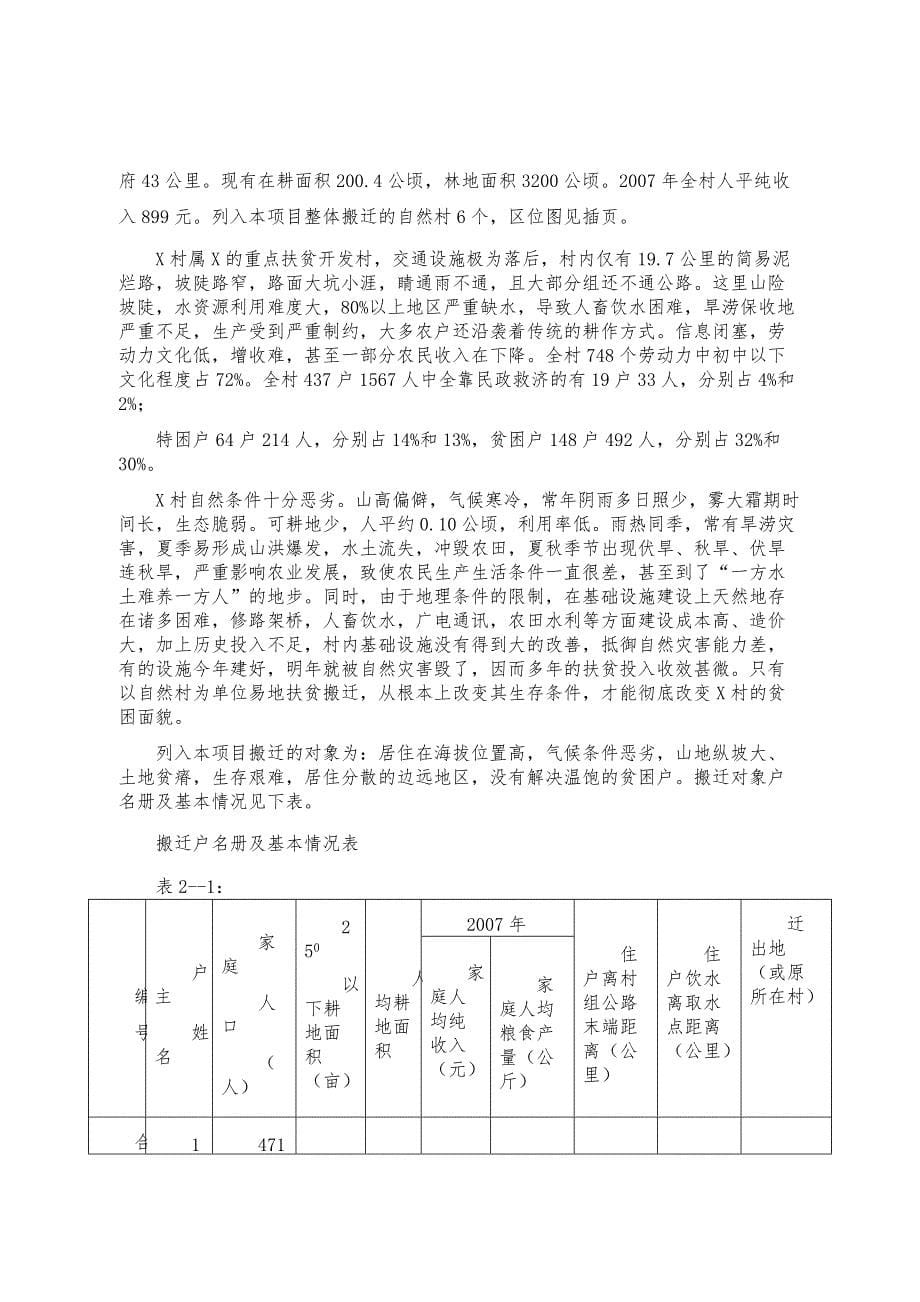 2021易地扶贫搬迁试点工程可行性报告【参考模板】_第5页