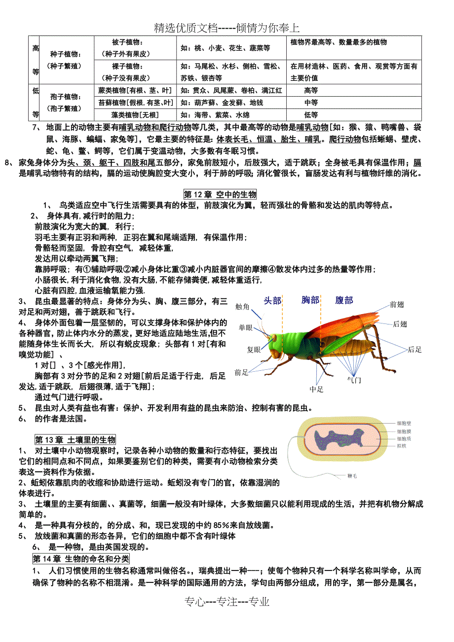 苏科版生物七年级下册知识点总结期末复习资料_第4页