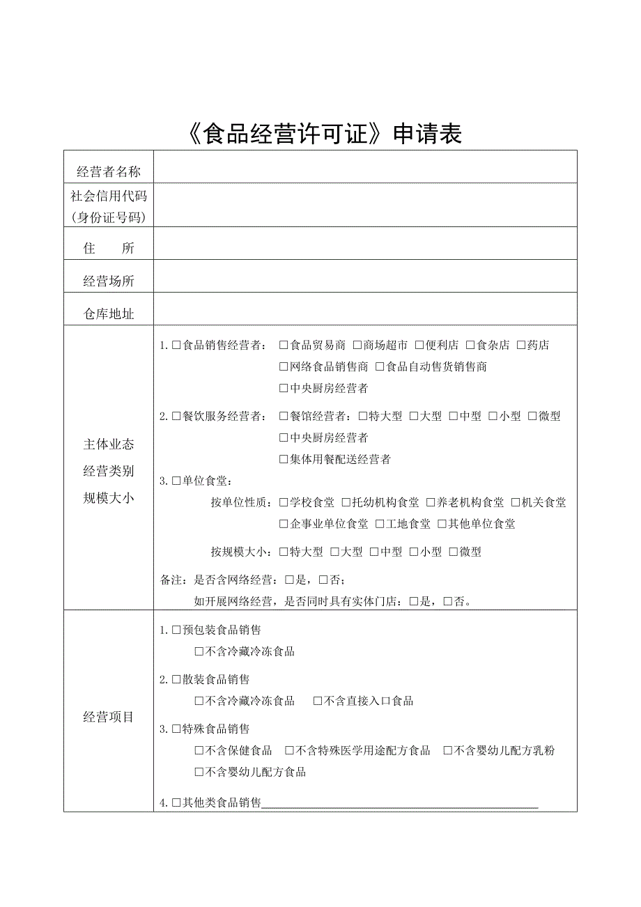 新办《食品经营许可证》申请书资料_第4页