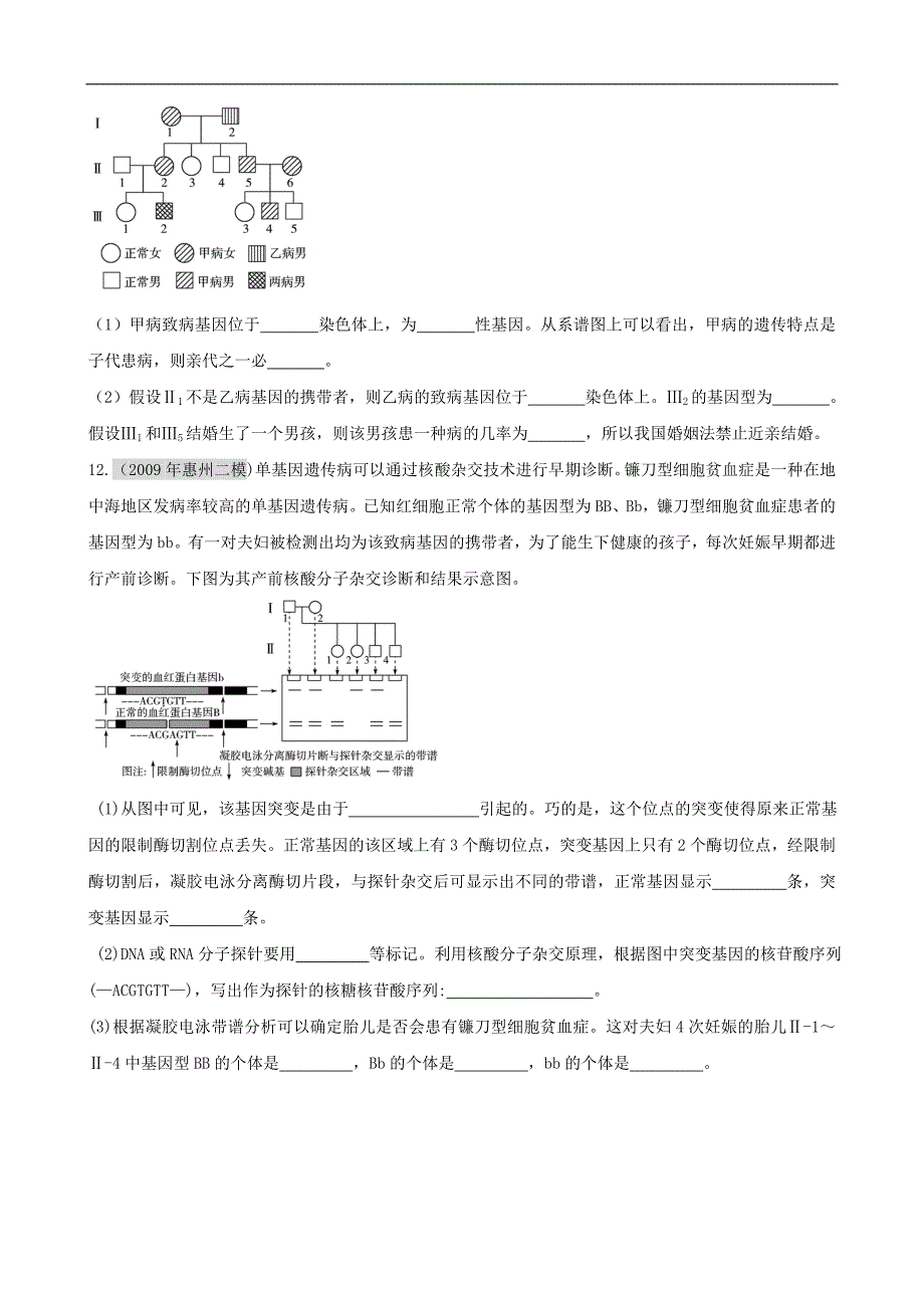 广东省2011高考生物一轮复习课时训练：5[1].3《人类遗传病》(新人教版必修2).doc_第4页