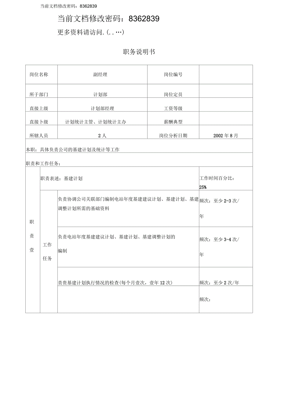 副经理岗位说明书_第3页