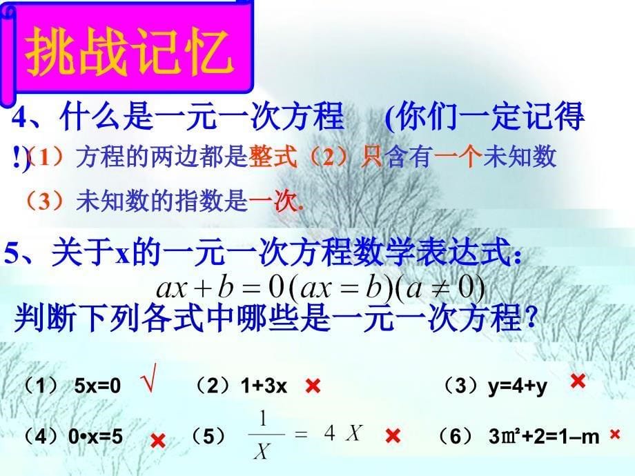 一元一次方程的复习（第一课时）_第5页