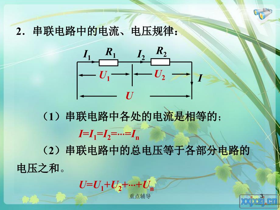 教学课件新人教版九年级物理 欧姆定律在串并联电路中的应用【重要知识】_第3页