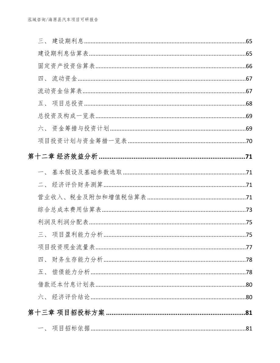 海原县汽车项目可研报告【范文模板】_第5页