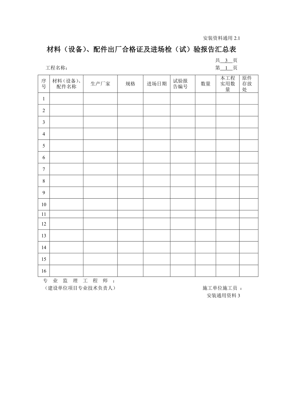 智能建筑整套资料样板_第4页