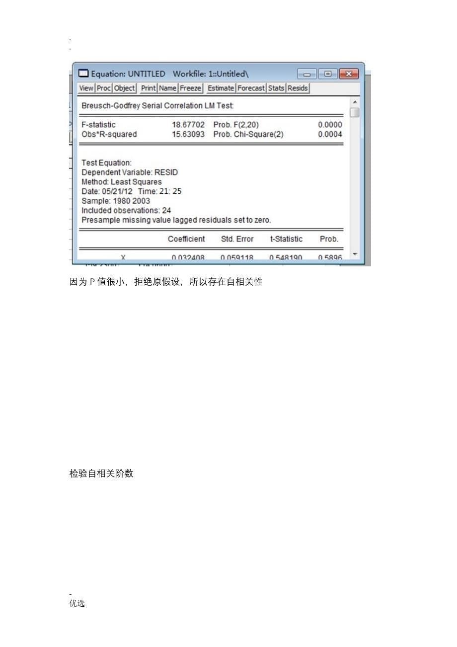 计量经济学(回归模型相关性检验并消除自相关)_第5页