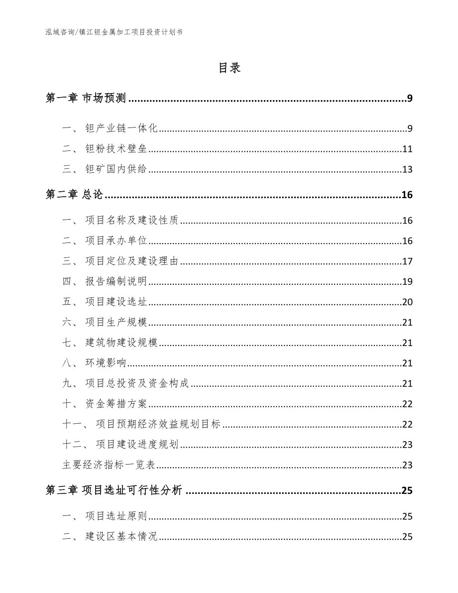 镇江钽金属加工项目投资计划书参考范文_第2页