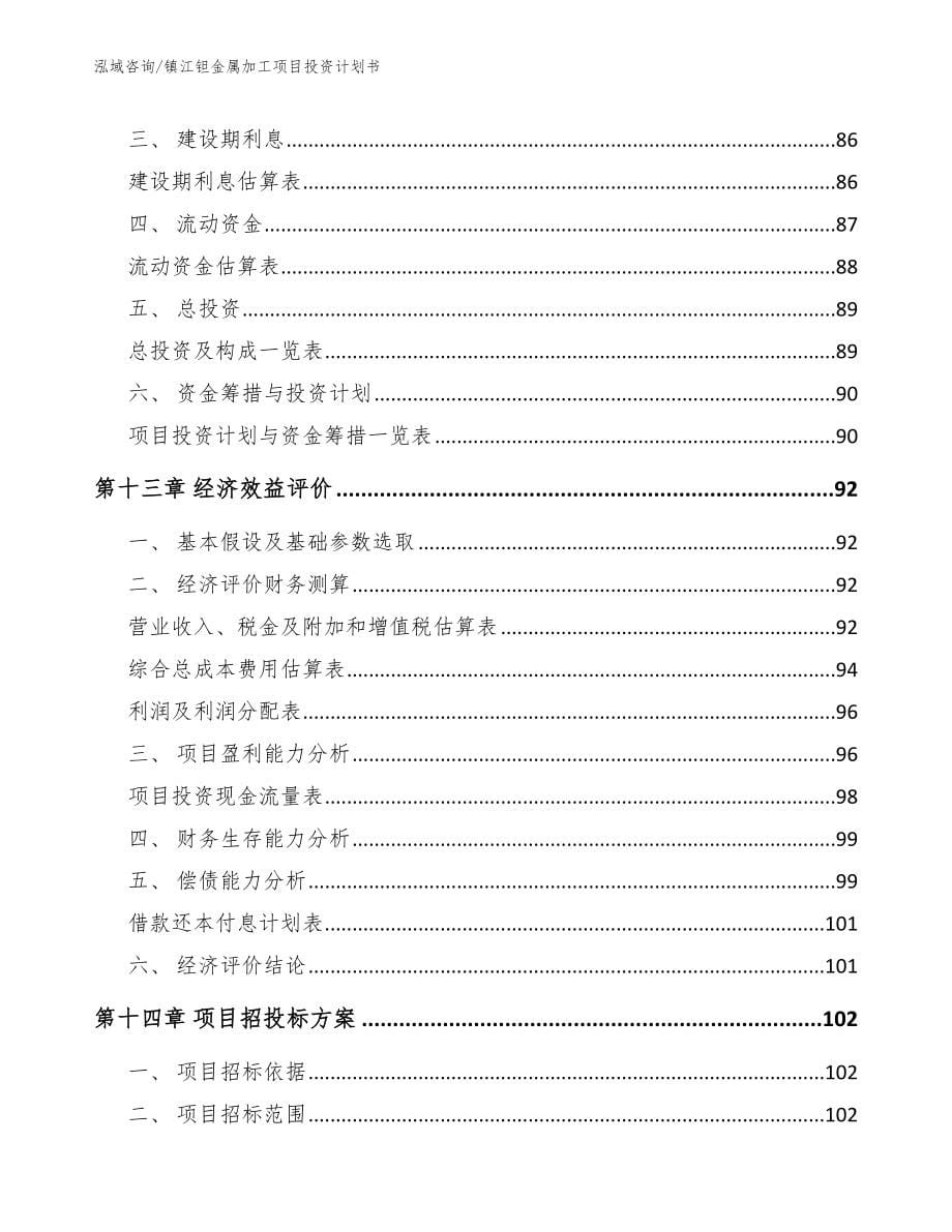 镇江钽金属加工项目投资计划书参考范文_第5页