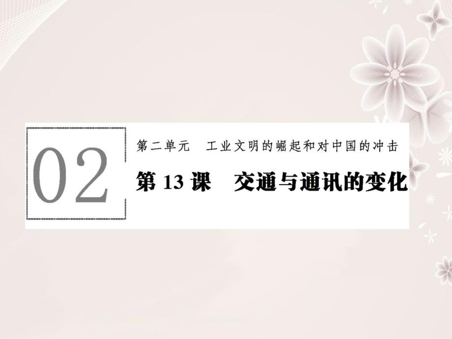 高中历史 第二单元 工业文明的崛起和对中国的冲击 213 交通与通讯的变化课件 岳麓版必修2._第1页