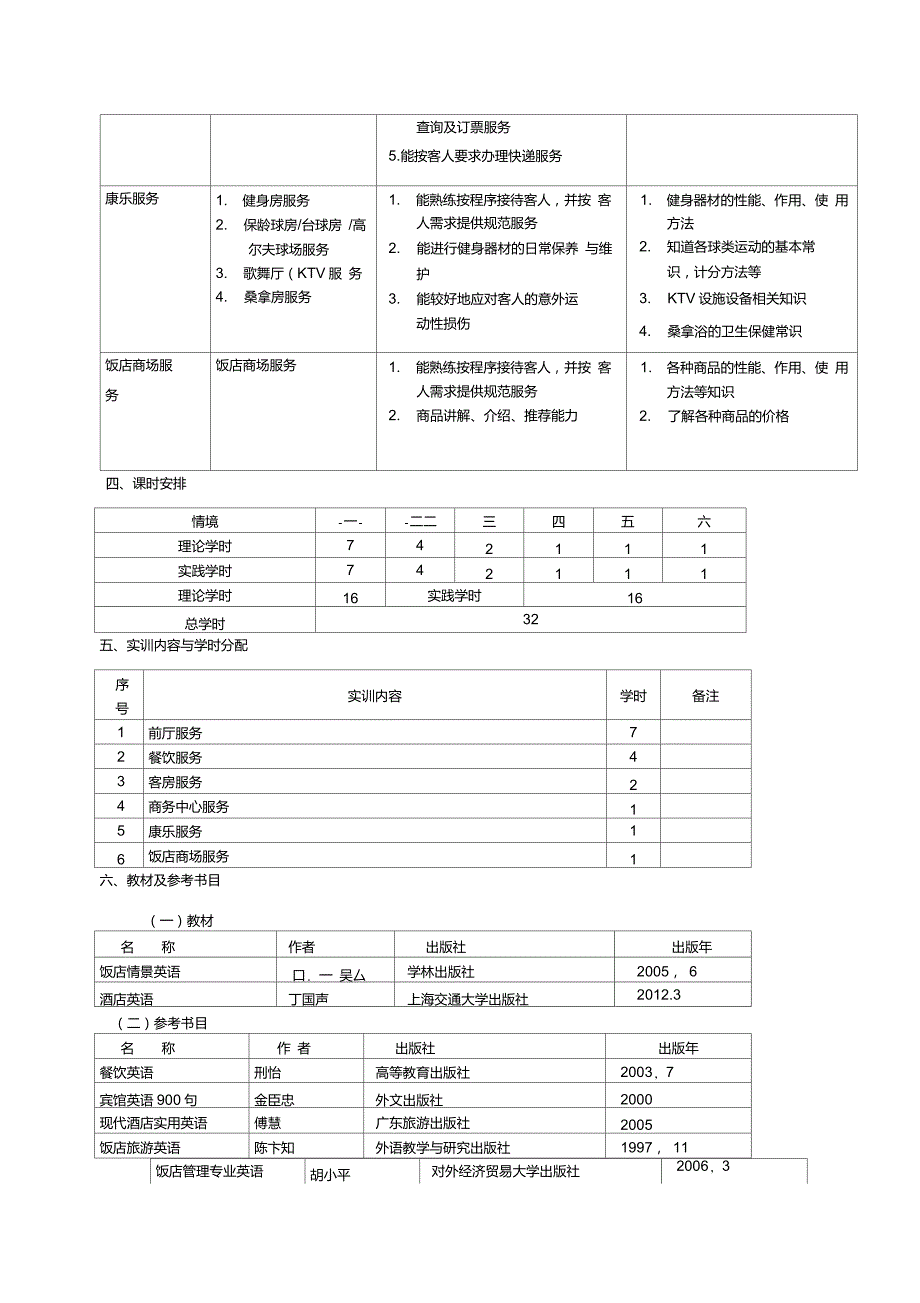 酒店情景英语课程标准_第4页