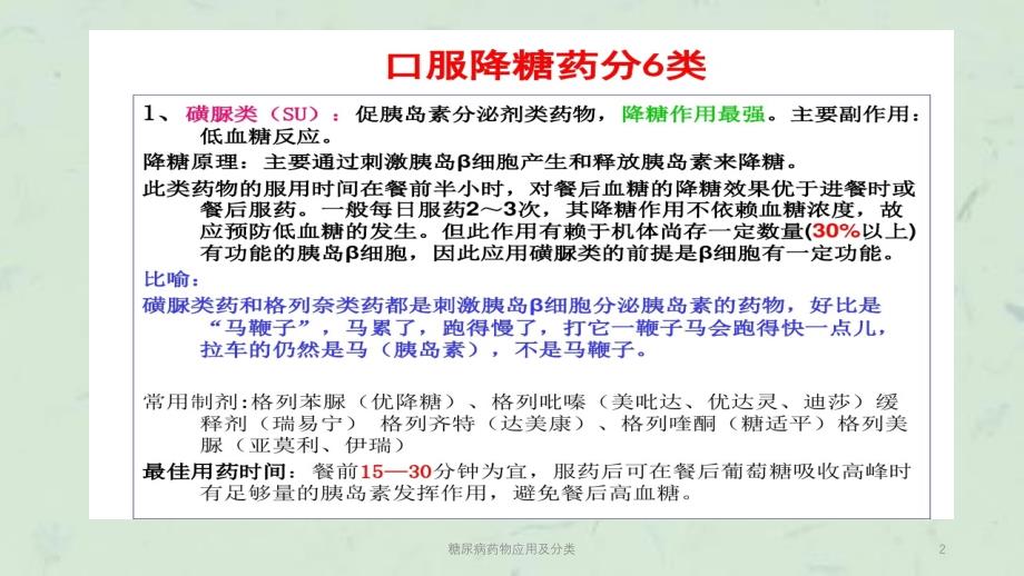 糖尿病药物应用及分类课件_第2页