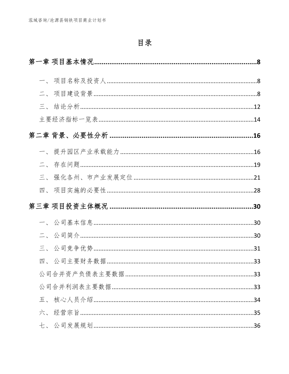 沧源县钢铁项目商业计划书_第3页