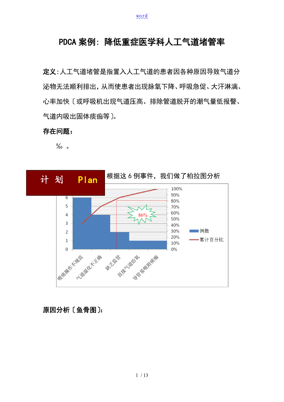 PDCA案例_降低人工气道堵管率_第1页