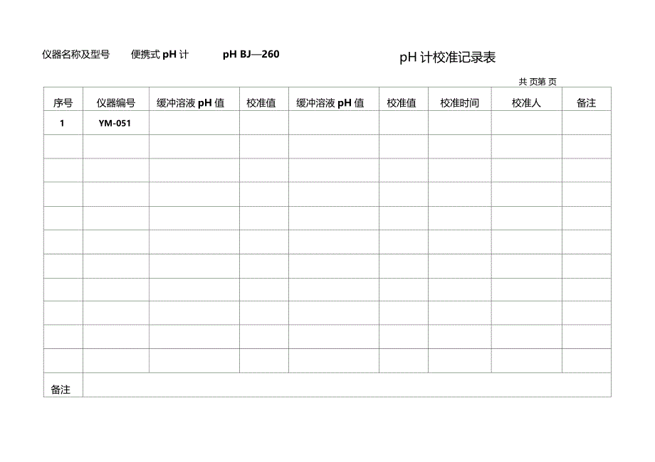 pH计校准记录表_第3页