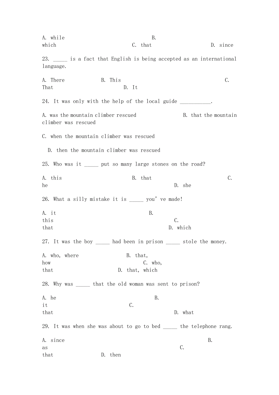 高中英语强调句型练习30题.doc_第4页