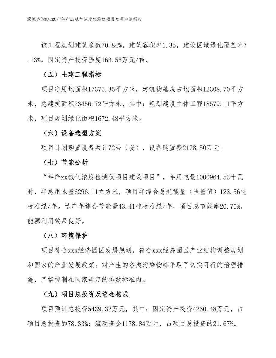 年产xx氨气浓度检测仪项目立项申请报告_第3页