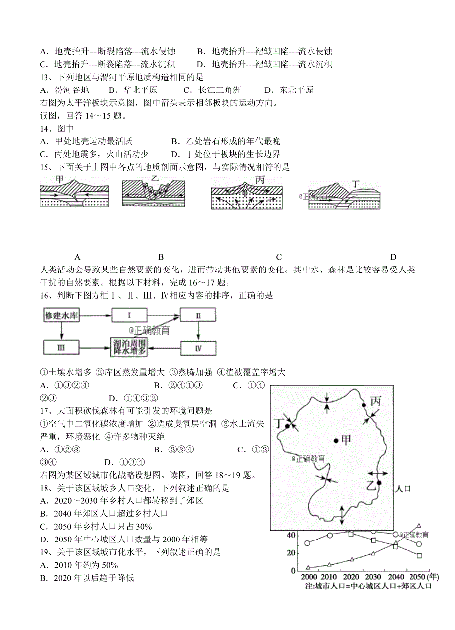 精编安徽省合肥中学高三暑期调研考试地理试卷Word版含答案_第3页