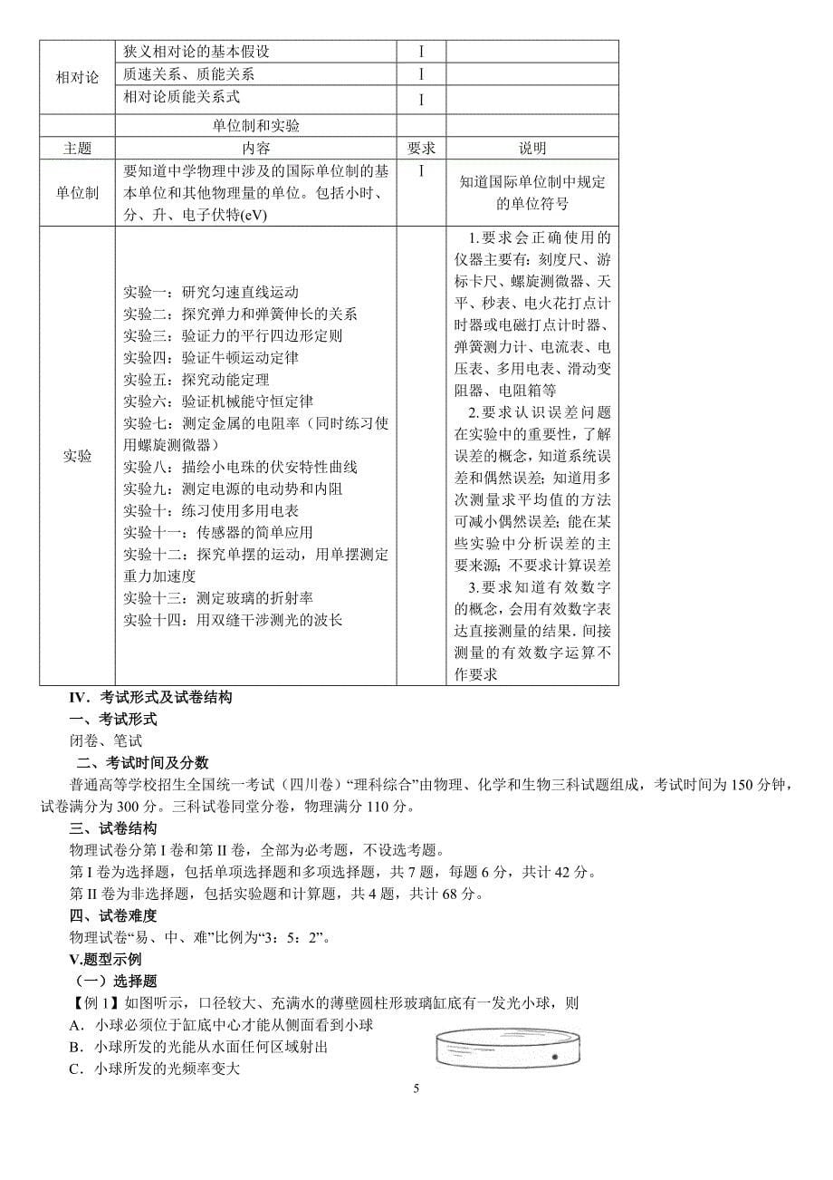 2015年高考(四川卷)考试说明及题型示例_-_物理.doc_第5页