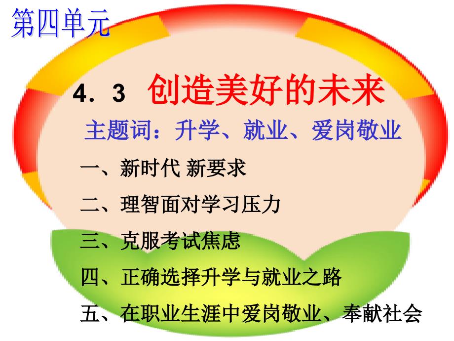 主题词升学就业爱岗敬业一新时代新要求二理智_第1页