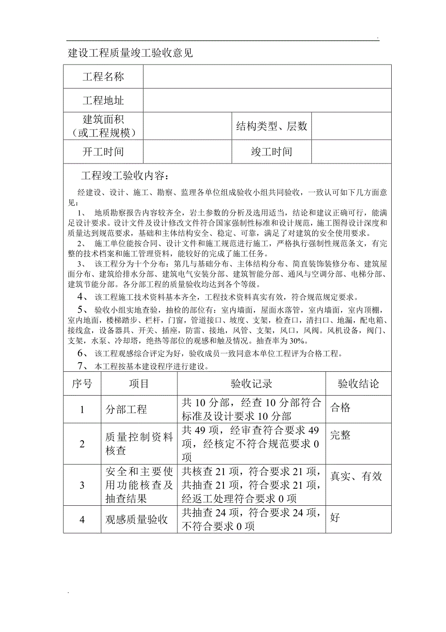 建设工程质量竣工验收意见书_第2页