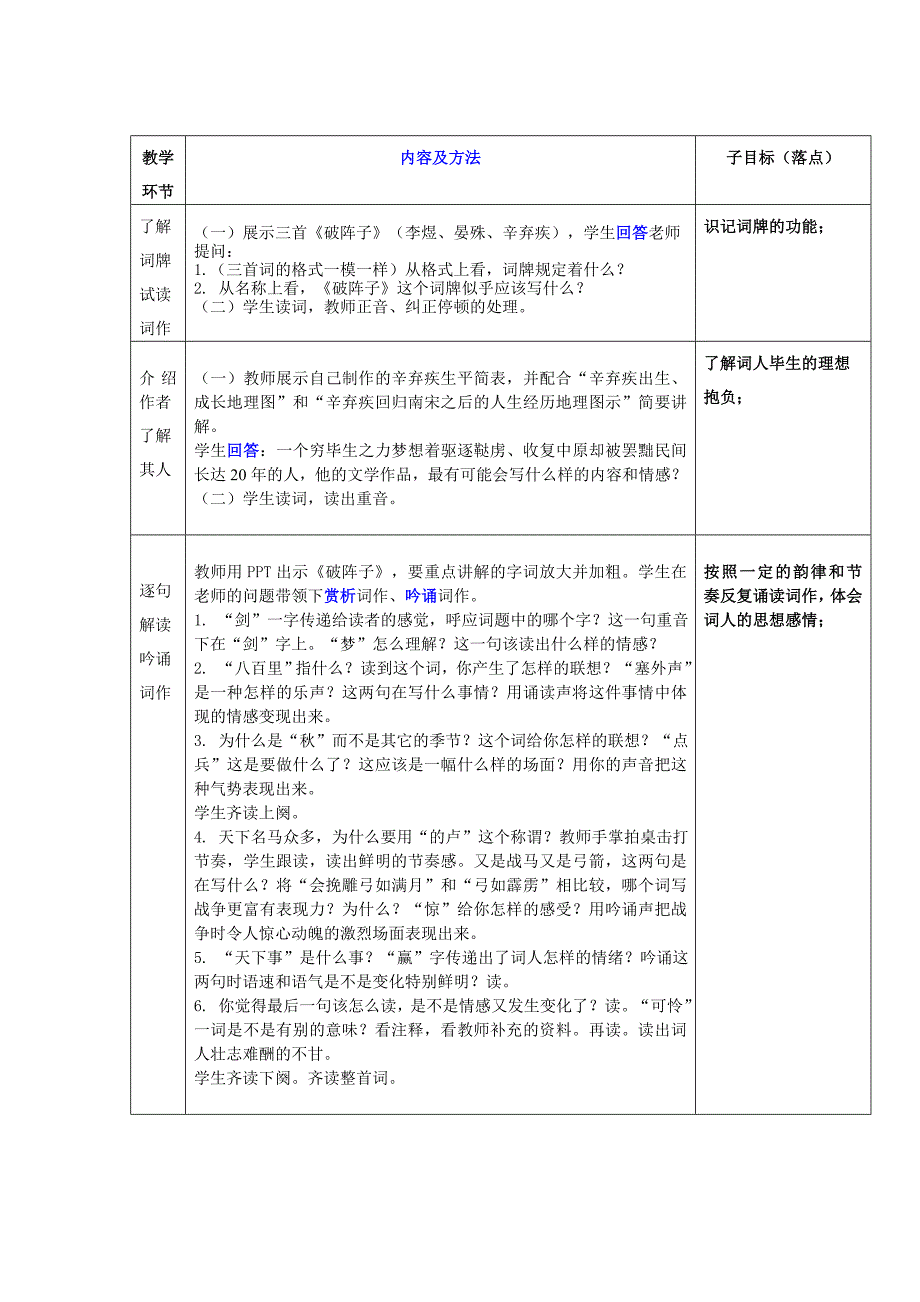 《辛弃疾词二首》公开课教学设计彭晓.doc_第3页