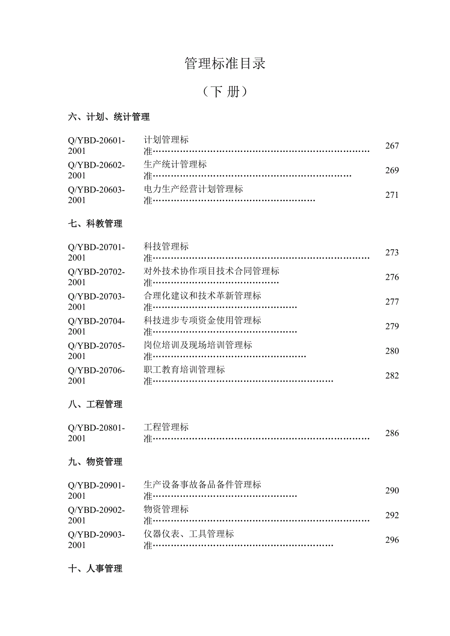 管理标准清单_第1页