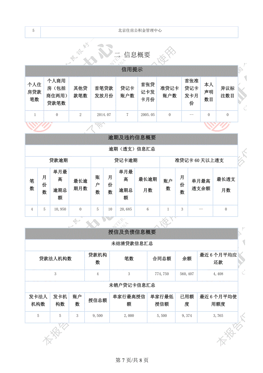 最新版人民银行个人征信报告样本-.可更改docx.docx_第4页