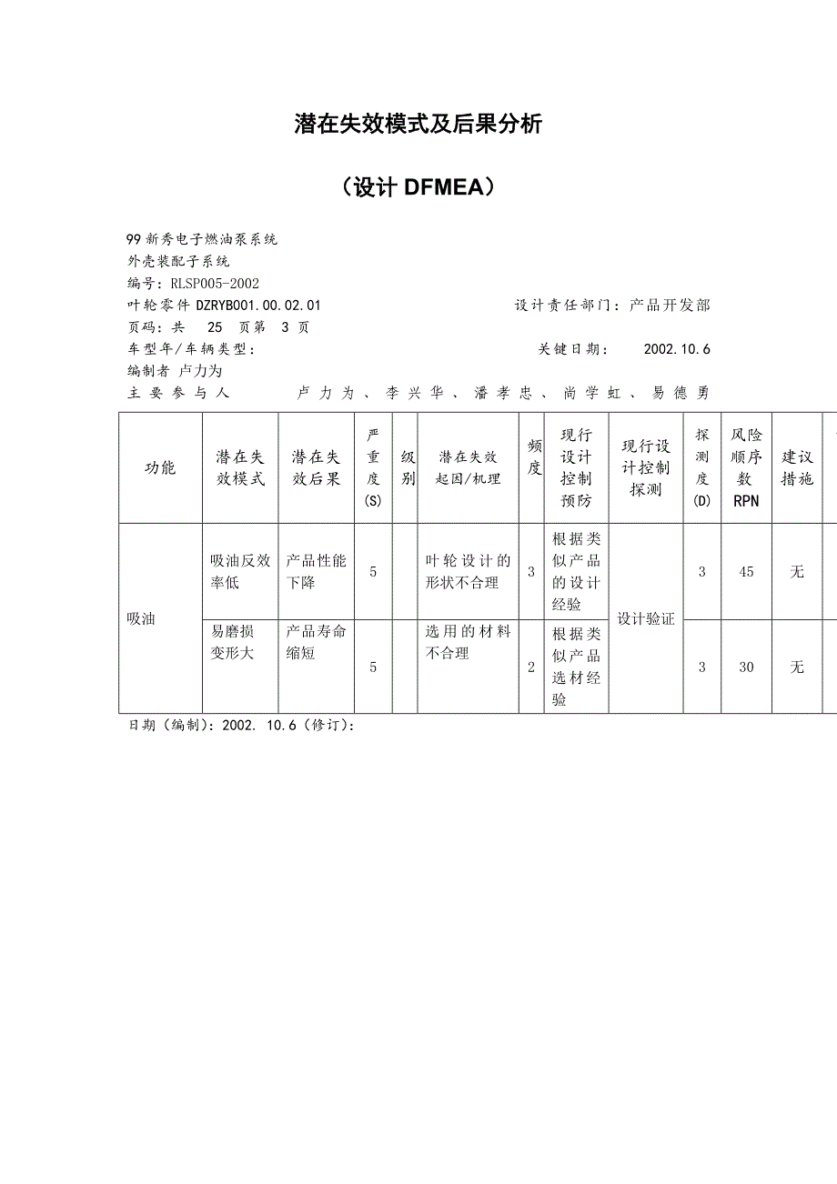 潜在失效模式及后果分析doc模板格式_第3页