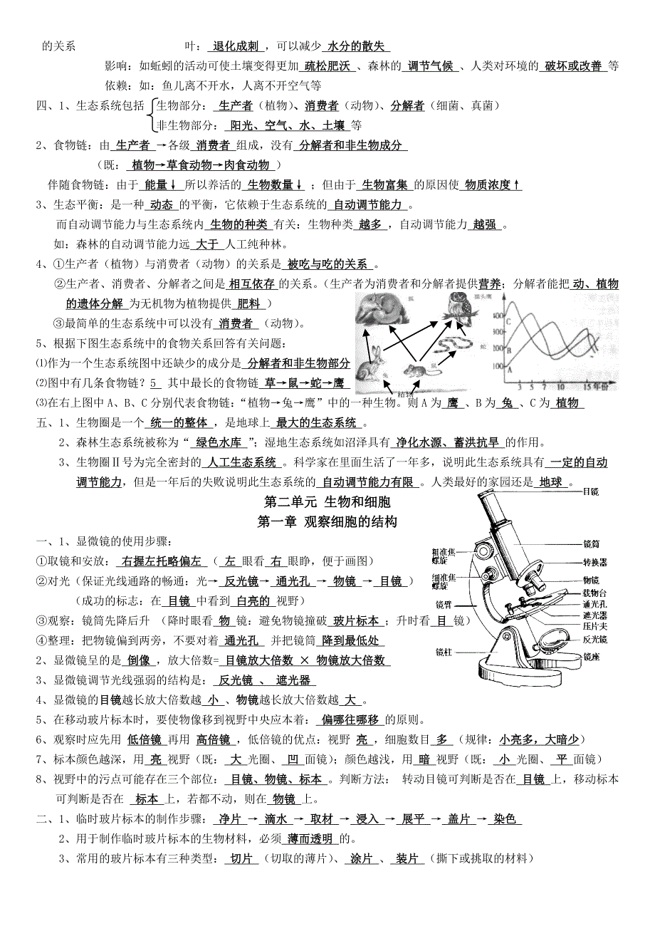 七年级生物上册期中复习知识点整理_第2页