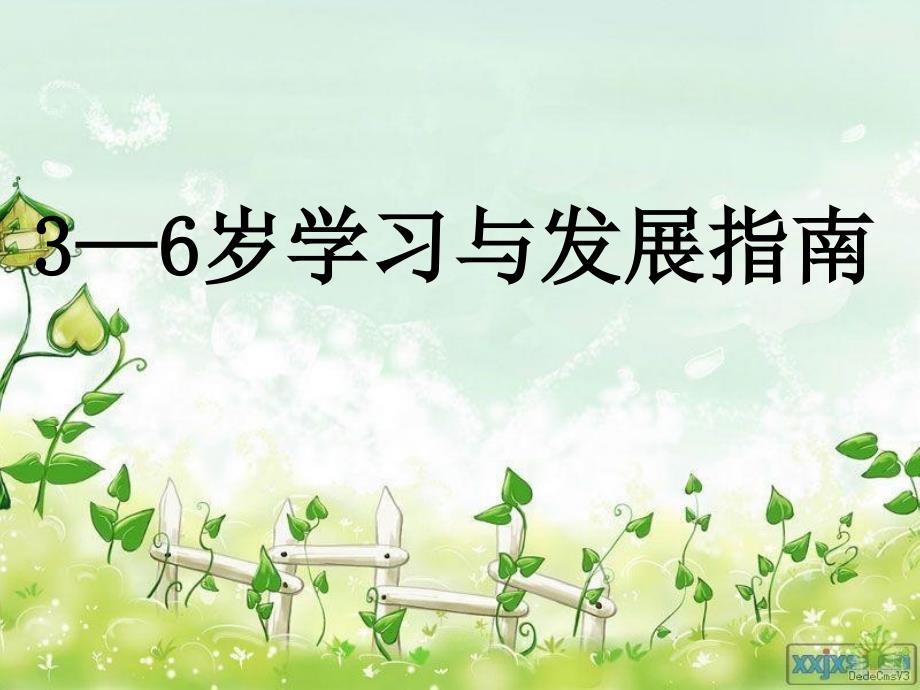 3-6岁儿童学习与发展指南.ppt