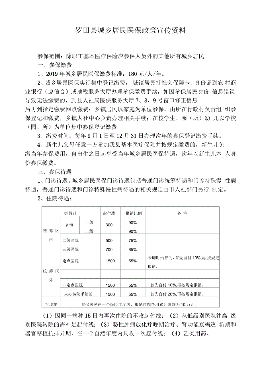 2019年罗田城乡居民医保政策宣传_第1页