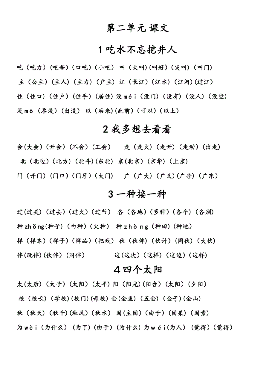 第一单元生字表_第2页