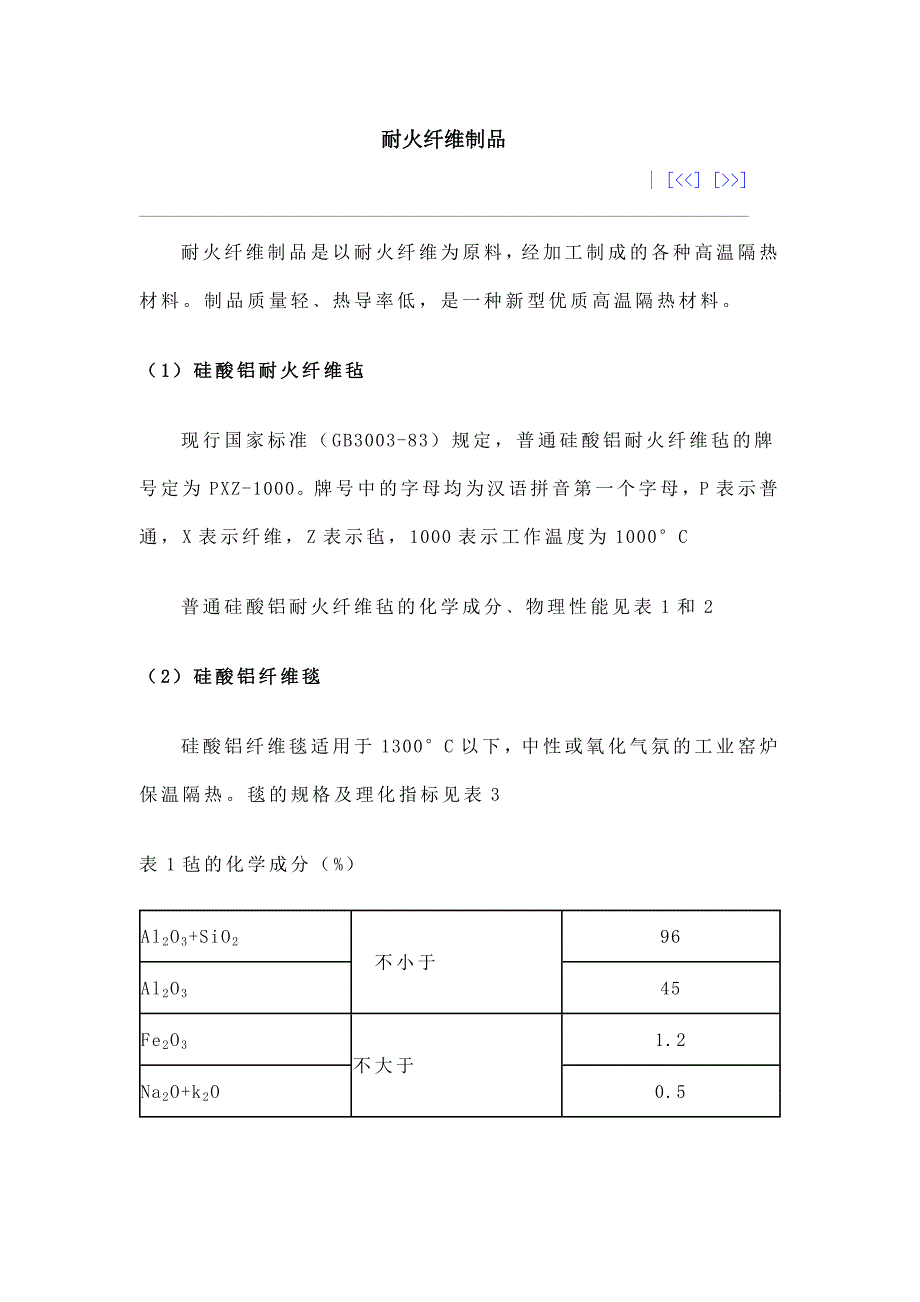 耐火纤维针刺毯_第1页