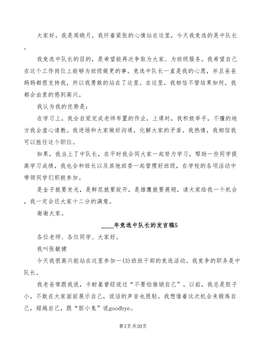 2022年竞选中队长的发言稿模板_第3页