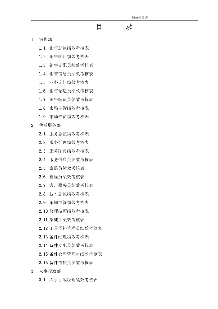 完整4S店各岗位员工绩效考核表_第2页