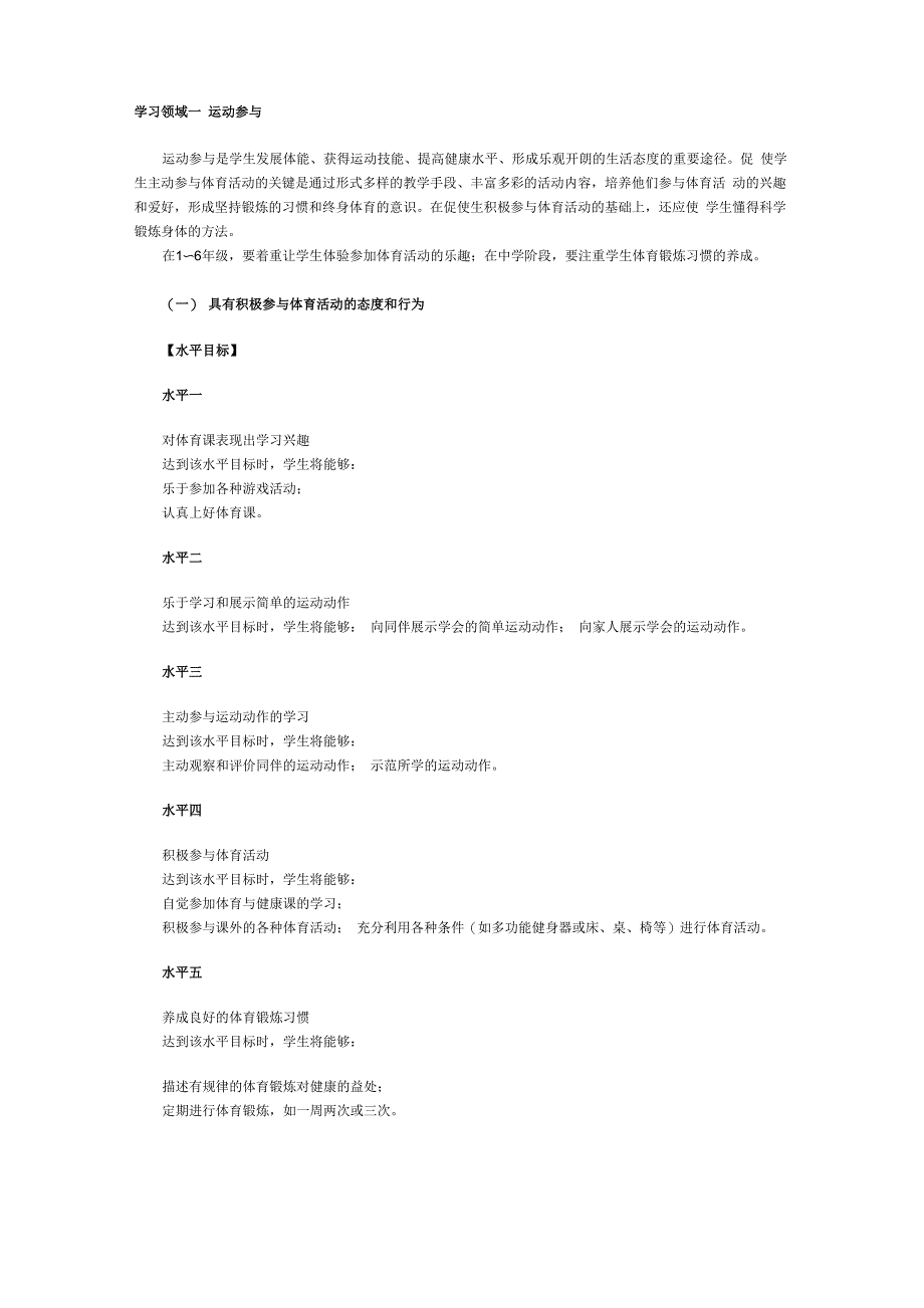 体育与健康课程学习领域内容_第1页