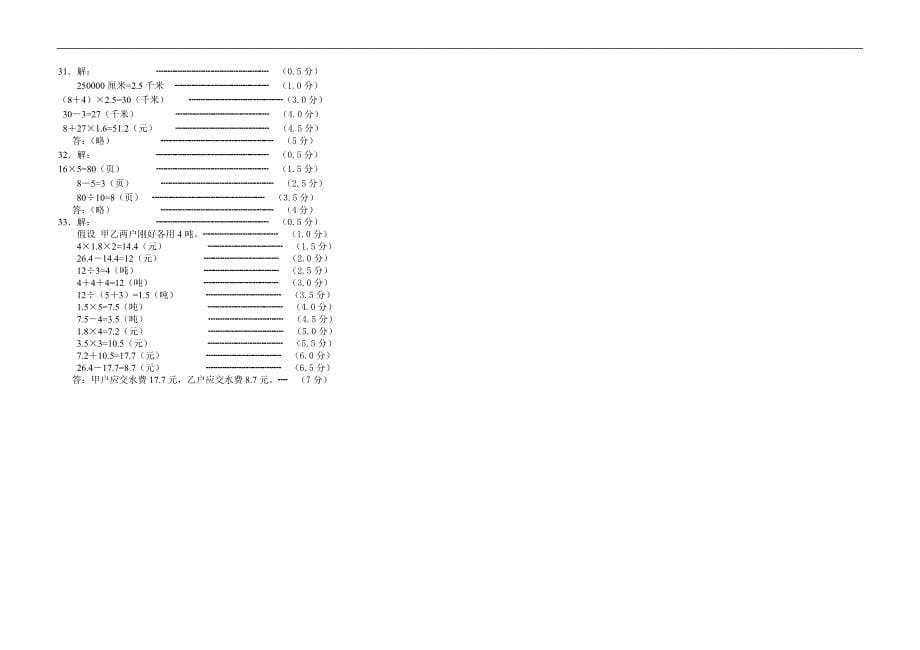 小学六年级毕业考试数学试卷附答案_第5页