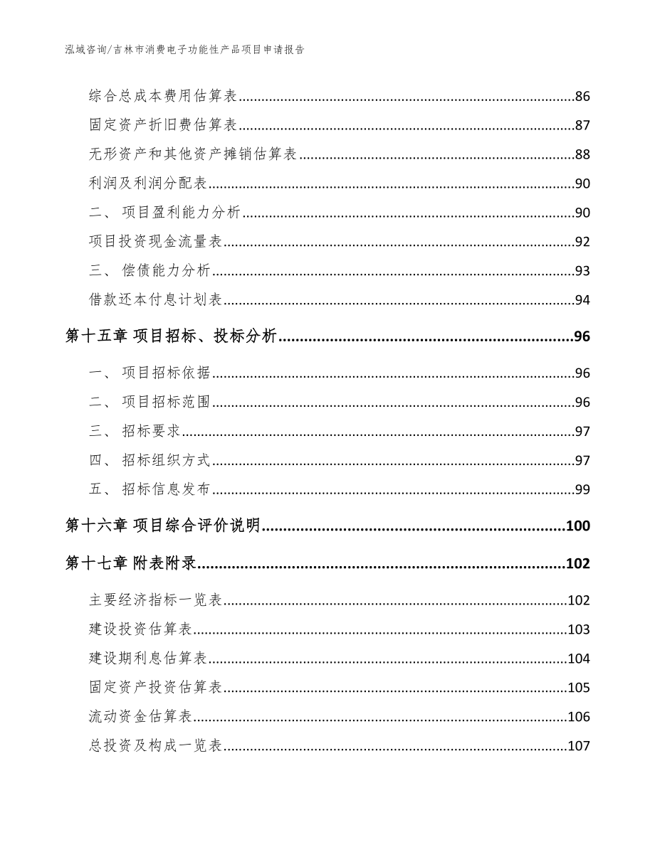 吉林市消费电子功能性产品项目申请报告范文_第5页